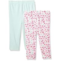 Quiltex Baby Girls Cute Floral Prints Leggings 2 Pack Set, Soothing sea, 18M