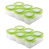 OXO Tot Baby Blocks Freezer Storage Containers 2-Ounce, Set of 12, Clear