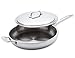 USA Pan Cookware 5-Ply Stainless Steel 13 Inch Gourmet Chef Cover, Oven and Dishwasher Safe, Made in The USA, 13-Inch Skillet, Silver