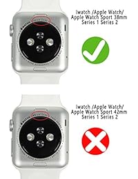 correas de iWatch 38 mm., 41.6 yard correa de piel auténtica muñeca correa w plata cierre de metal de repuesto para Apple Watch Todos los modelos   Dobla Black Line en su correas