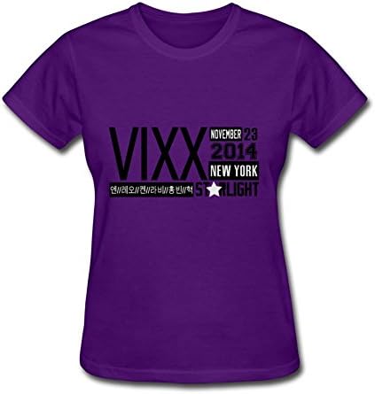Custom Purple Women Comfortable X-large Lightweight Vixx New York W/ Members Cotton T Shirt