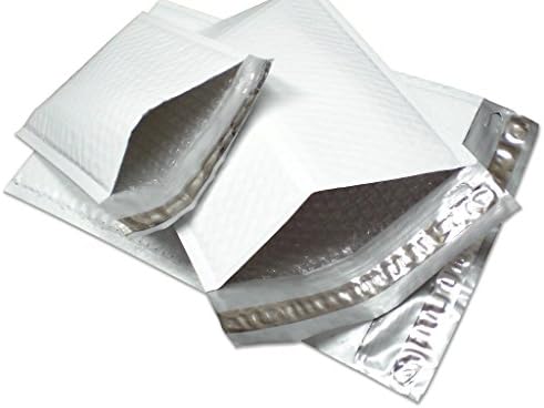 50 Pack #5 10.5 x 16 Inch Oknuu Packaging Supplies White Poly Bubble Mailers Self-Sealing Shipping Envelopes Plastic Mailing Bags 10.5"x16" PBM5 10.5"x15" Inner Size