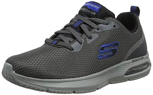 Skechers DYNA-AIR, Zapatillas Hombre, Charcoal Mesh/Black Trim, 46 EU