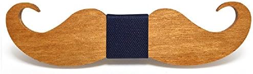 Lacari Novelty Men's Handmade Mustache Wooden Party Casual Bow Tie Necktie