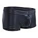 CHICTRY Mens Patent Leather Underwear Backless Box Briefs Swimwear Shorts Black Medium(Waist:27.5-36.0
