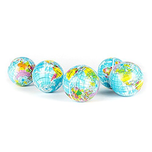TOYMYTOY 12Pcs 6.3CM Squeeze Ball Toy Globe World Map Sponge Ball Soft Bounce Ball for Baby Kids