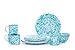 Enamelware Starter Set, 16 piece, Turquoise/White Splatter