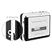 FORE USB Retro Cube Cassette/Tape Converter with PC, Laptop Convert Cassette to Mp3 Portable Cassette-to-MP3 Transfer Cassette Walkman Player with Battery Case Color Silver Grey