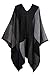 VamJump Women Color Block Wrap Shawl Oversized Blanket Poncho One Size Black