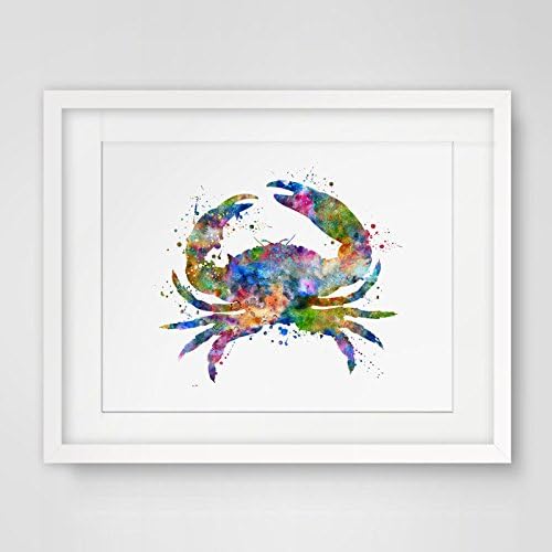Crab Watercolor Fine Art Kids Bedroom Nursery Wall Art Crab Watercolor Print Ocean Wildlife Painting Marine Animal Painting Print Gift No Frame AP284
