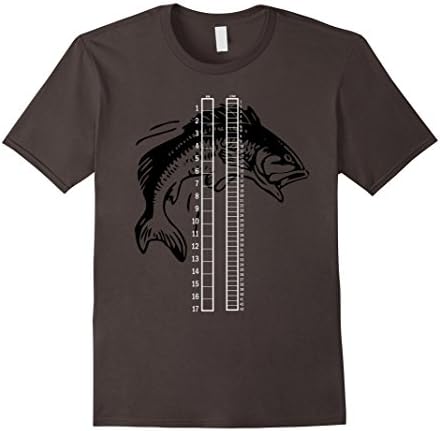 Mens Handy Fishing Ruler T-Shirt XL Asphalt
