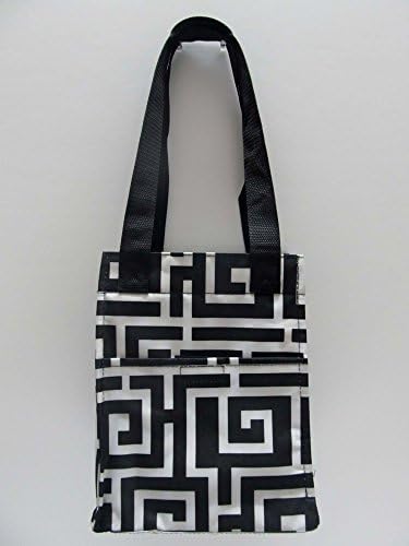 Cooler Bag Insulated Lunch Bag Portable Carry Storage Lunch Tote Bag (Greek Key Black)