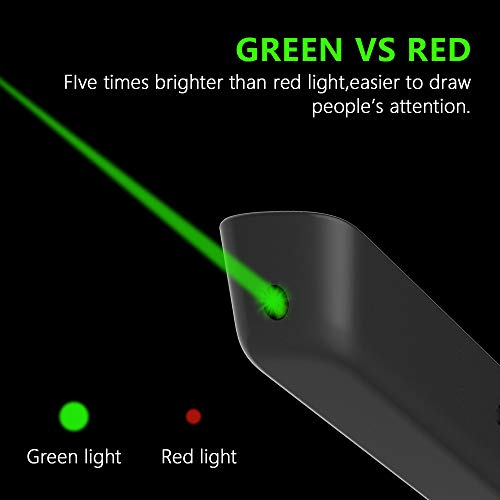 ã€300ft Long Control Rangeã€‘ KNORVAY N75GBK Green Laser Pointer, Rechargeable Wireless Presenter Remote Presentation Clicker, Supports Hyperlink (Black)