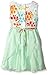 Youngland Girls' Printed Lace Bodice to Cascading Chiffon Ruffle Skirt Dress