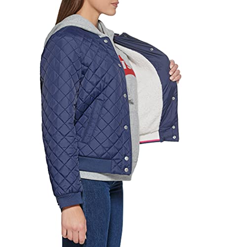 Levi's Women's Diamond Quilted Bomber Jacket, Navy/Sherpa Lined, 1X Pricepulse
