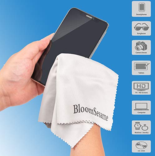 BloomSesame Microfiber Cleaning Clothï¼ˆ10 Pack, 8x8 Inchï¼‰ Lint Free Cleaner Cloths for Camera Lenses, Eyeglasses, Glasses, Screen, iPad, iPhone, Tablet, Cell Phone and More
