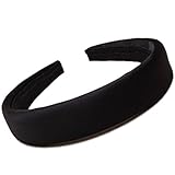 Black Satin Covered Padded Alice Hair Band Headband 2.5cm (1