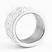 Jewelrysays 12MM Wide 8 Row Clear Crystal Ring Men Women Stainless Steel Iced Out Rings(Silver,9)