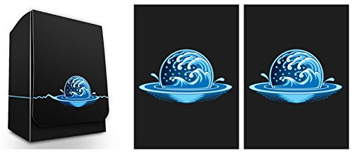 Max-Pro 1 ICONIC ELEMENTAL Water Symbol BLUE Island Deck Box + 100 DOUBLE MATTE Sleeves (fits MTG Mana FORCE OF WILL Pokemon Cards)