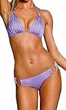 Fedo Design Women's Sexy Swimsuit Fashion Solid Color Metal Ring Hot Bikini