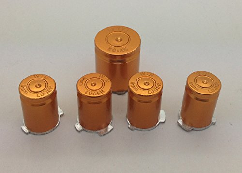 image for e-Mod New Custom Xbox 360 Metal Gold Thumbsticks & ABXY/Guide 9mm Bull