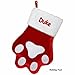 Personalized Dog Paw Christmas Stocking Red