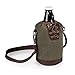 LEGACY - a Picnic Time brand Insulated 64 oz, Beer Gifts for Men, Waxed Canvas Tote Water Bottle Carrier, One Size, Khaki Green with Brown Accents & Glass Growler