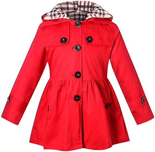 ARAUS Baby Girls Jacket Long Sleeve Button Down Hooded Windbreaker Autumn Spring Trench Coat Outwear Clothes Outfit for 1-9 Years
