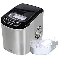 Portable Ice Maker Machine Counter Top Make 26lbs Daily Ice Cubes Ready in 6 Minutes Electric Ice Making Machine with Ice Scoop(Sliver)