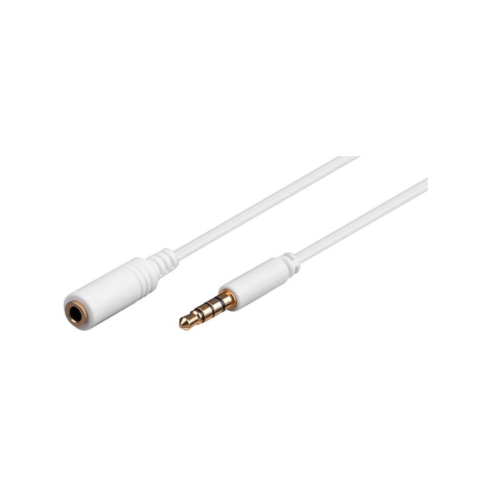 Goobay 62362 Headphone and Audio Aux Extension Cable, 4-Pin 3.5 mm Slim, CU, 2 m Cable Length