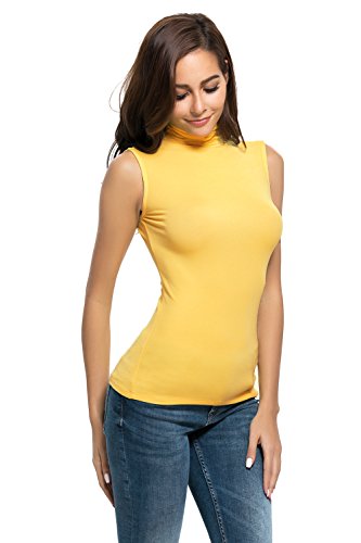 Womens Long Sleeve/Half Sleeve/Sleeveless Mock Turtleneck Crew Stretch Slim T Shirt Layer Top