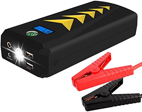 Portable Car Jump Starter 24000mAh 800A Peak Emergency Power Pack (Up to 6.5L Gas, 5.2L Diesel Engine) Auto Battery Booster &amp; Portable Power Bank with Smart USB Charge Port &amp; LED Emergency Flashlight