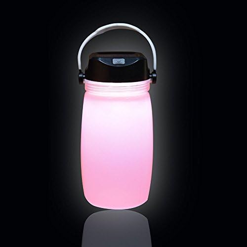 Lanterns Solar Lantern USB Led Foldable Waterproof Silicone Bottle Light Camping Hiking solar lantern solar lantern decorative Pink