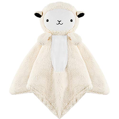 New! WavHello LoveBub Sound & Light Baby Security Blanket Lovey, Plush Lullaby Music Player, White Noise Soother & Soft Night Light, Machine Washable - Lou The Lamb (White Minky, 18")