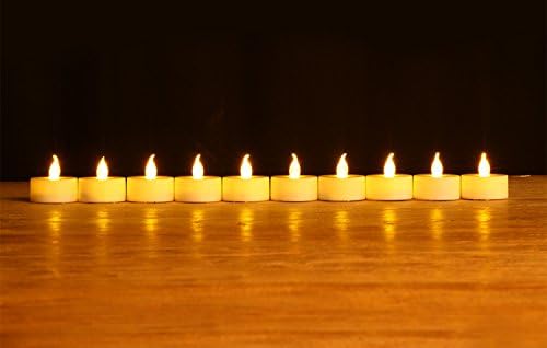 Arola Flameless Candles Sparkling LED Candles Fake Candles Bettery-powered Tealights for Home Decoration Size: 1.5"x1.5", 100 hours, Pack of 10