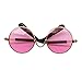 YAODHAOD Pet Sunglasses Classic Retro Circular Metal Prince Sunglasses Funny Cute Puppy Cat Teacher Bachelor Cosplay Glasses Pet Photos Props for Small Dog Cat（2 Pack） (Pink)