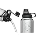 Swig Savvy Sports Water Bottle, Vacuum Insulated Stainless steel, Double Wall, Wide Mouth 2 Leakproof Lid, Travel Thermos - 30oz (Silver)