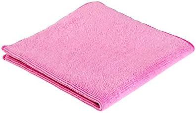 JaniFiber Microfiber Cleaning Cloths Towel Set, Highly Absorbent, Lint, Scratch and Streak Free, Soft and Washable, 16 by 16, Pink, 24 Pack