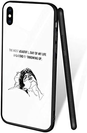 for iPhone XR, Tempered Glass Back Cover Soft Silicone Bumper Phone Case ZL-70 Call Me by Your Name