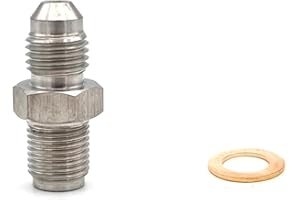 JBKE AN4 Turbo Oil feed Restrictor T25 T28 GT25R GT28R GT30R GT35R Turbocharger Banjo Bolt Straight Adapter stainless steel 304 (AN4 TO 7/16-24)