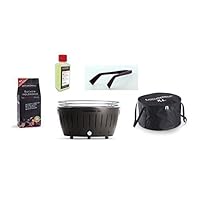  Lotusgrill Lotusgrill klein schwarz Edelstahl Stahl Kunststoff Balkon Camping Picknick ✔ rund ✔ tragbar rauchfrei ✔ Grillen mit Holzkohle ✔ für den Tisch 