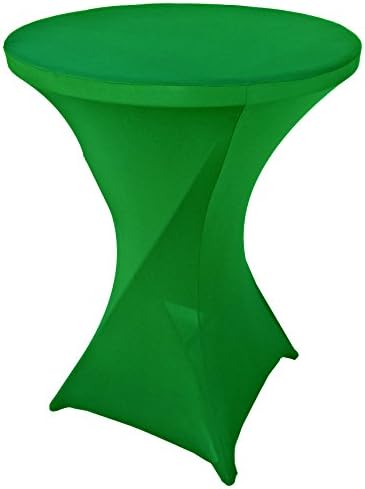 Goldstream Point Emerald Green 32 Inch Round x 43 Inch Tall Spandex Cocktail Tablecloth Folding Cover Stretch