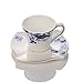 Porlien Blue Floral 2-ounce Porcelain Espresso Cups/Demitasse Cups& Saucers Set of 4, for Teatime, Tea Party, Gift for Family & Friends
