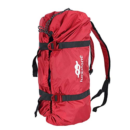 FREAHAP R Climbing Rope Bag Climbing Gear Bag for Mountaineering Ice Climbing Oxford Backpack with Rope Mat Red