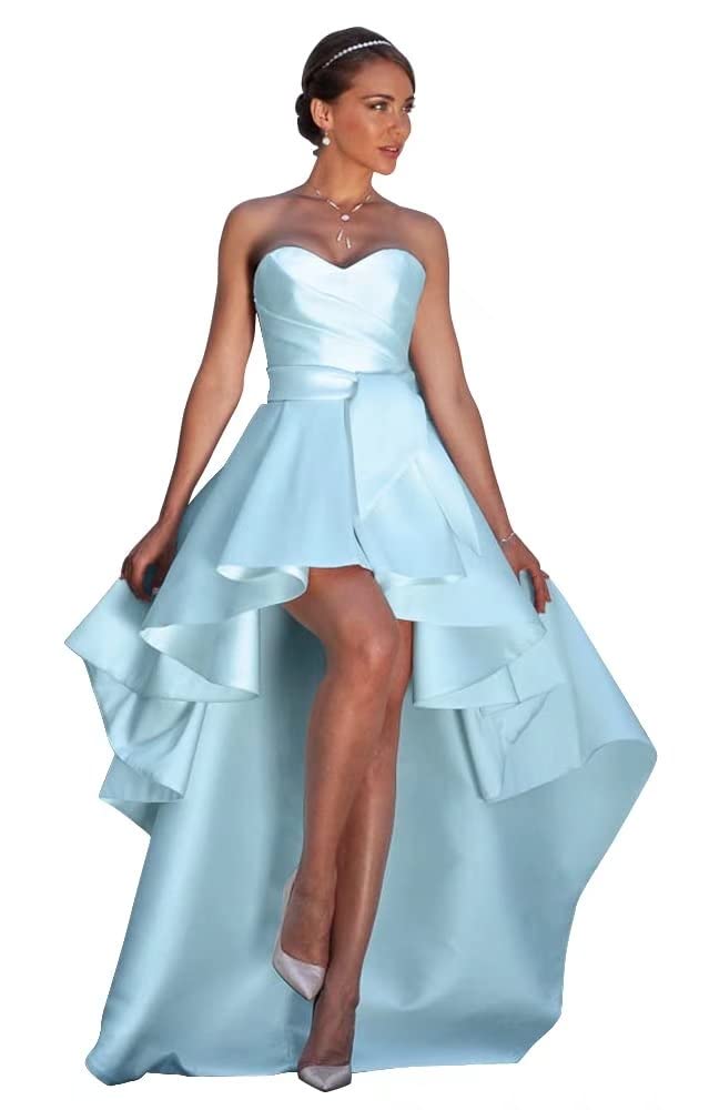 NLQ High Low Prom Dresses Sweetheart Strapless