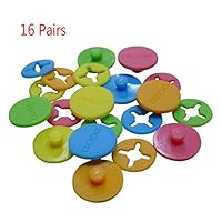 Whale GoGo 16 Pcs Running Bib Clips Fixing System Race Number Fasteners/Holders, Random Color