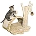 TRIXIE Tavira 15.4-in Cat Tree for Kittens, Sisal Cat Scratcher, Soft Plush-Cover Surfaces, 3 Dangling Cat Toys, Beige
