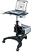 Aidata Ergonomic Sit-Stand Mobile Laptop Cart Work Station with Printer Shelf. with Built in Cup Holder and Mouse Pad. Black (Model: LPD009P)