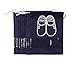 Pack of 10 Portable Dust-proof Travel Shoe Organizer Bags for Boots, High Heel - Drawstring, Transparent Window, Space Saving Storage Bags, Large Size, Navy Blue