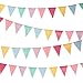 Boao 48 Pieces 36 Feet 4.9x6.7 Inch Colorful Pennant Flags Banner Imitated Burlap Bunting Banner Triangle Flag Garland for Classroom Birthday Carnival Wedding Party and Festival Decor(Pastel Color)